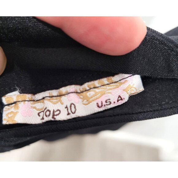 Womens Top 10 Black Mini Skirt with Back Zipper Closure Size S - Picture 2 of 5